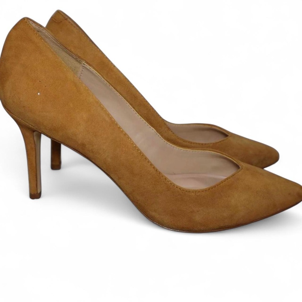 ALDO Tan Suede Stiletto Heels • Quiet Luxury Timeless Neutral Pumps